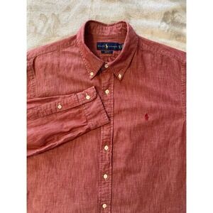 Ralph Lauren Men's Burgundy Button Down Shirt